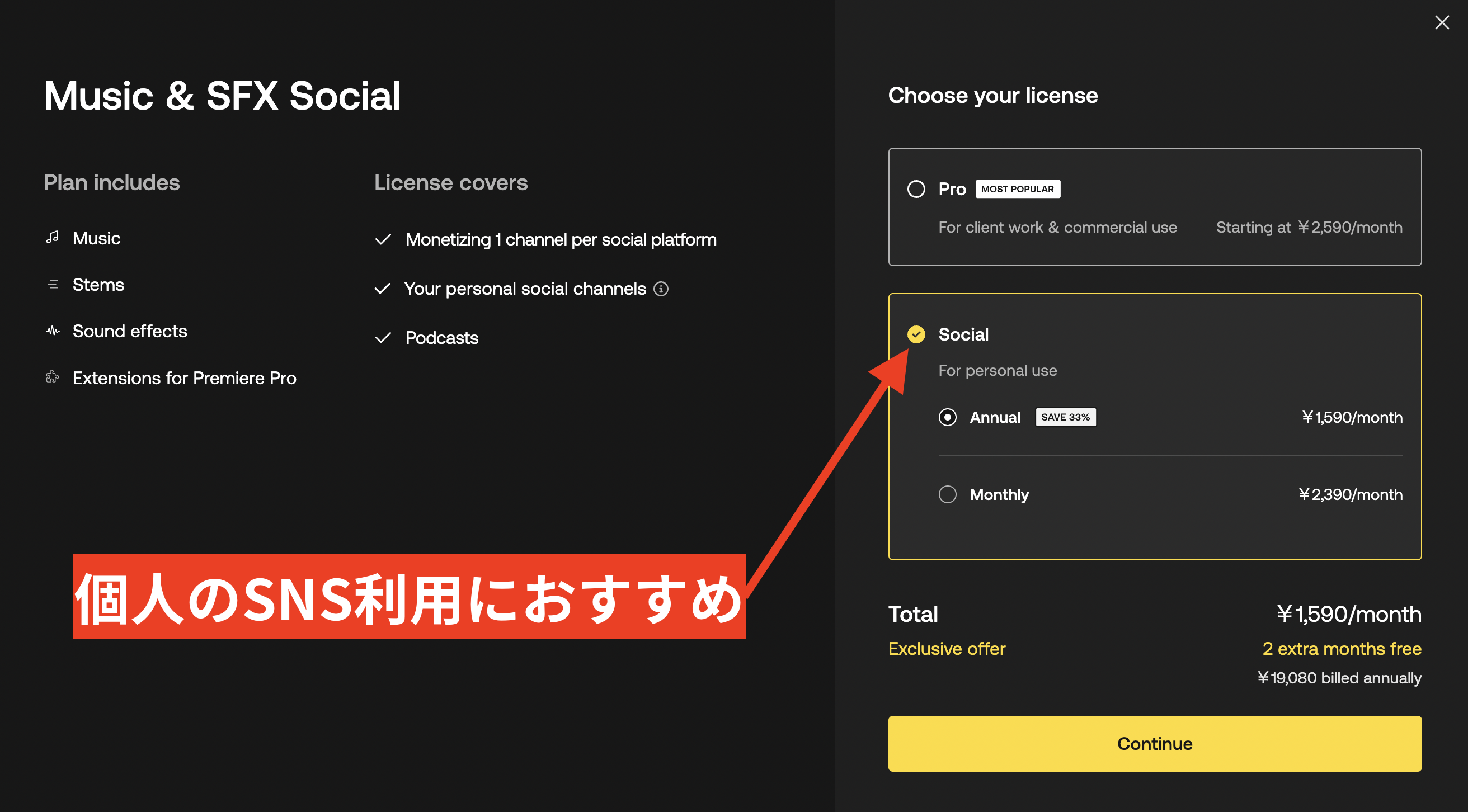 Artlist Music & SFX Social 料金