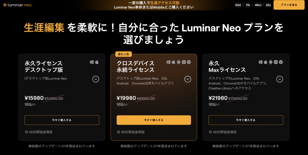 Luminar Neo 料金